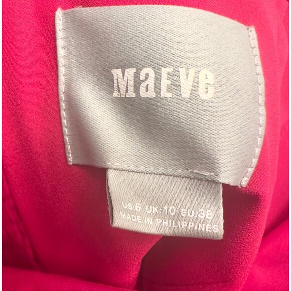 ANTHROPOLOGIE MAEVE Bright Pink Waist Tie Strapless Jumpsuit Romper – Size 6 - Picture 13 of 15